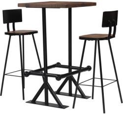 vidaXL Set mobilier de bar, 3 piese, lemn masiv reciclat (245394) - vidaxl