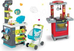 Smoby Set magazin Supermarket Smoby cu casă de marcat electronică şi bucătărie de jucărie Cook'Tronic Tefal cu sunet (SM350212-19)