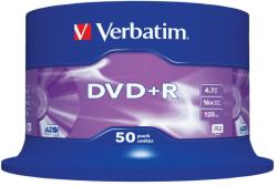 Verbatim DVD+R VERBATIM 4.7 GB, 120 min, viteza 16x, Single Layer, spindle, "Matt Silver", 50 buc/set