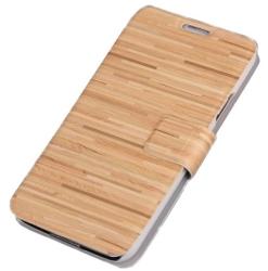 Husa tip carte crem-ecru (Wood Grain) cu stand pentru Samsung Galaxy S5 G900