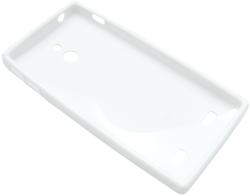 Husa silicon S-case alba pentru Sony Xperia P (LT22i)