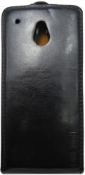 Husa flip neagra (interior bej) pentru HTC One Mini (M4)