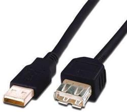  Cablu date si incarcare Assmann USB F (mama) - USB M (tata) prelungitor, 3 metri, negru