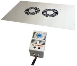 Conteg ventilátor panel + keret 19" 2-es termosztáttal (DP-VEL-02/100) (DP-VEL-02/100)