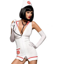 Obsessive Emergency - nővérke jelmez szett - fehér (S/M) (92400300005) - vagyaim
