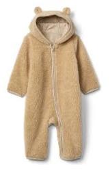 GAP - Salopeta Sherpa Bear Zip One-piece, Brown (GP_849688)