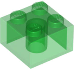 LEGO® Alkatrészek (Pick a Brick) Átlátszó Zöld 2x2 Kocka 4143334