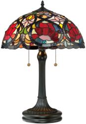 Quoizel Veioză stil Tiffany Larissa, finisaj bronz, H: 58.4cm, 2xE27, intrerupatoare cu fir becuri, QZ-LARISSA-TL (QZ-LARISSA-TL)