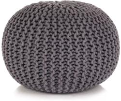 vidaXL Puf tricotat manual, bumbac, 50 x 35 cm, gri (245070) Canapea