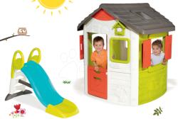 Smoby Set căsuţă Neo Jura Lodge Smoby cu două uşi și tobogan KS cu apă 1, 5 m de la 24 luni (SM810500-23)