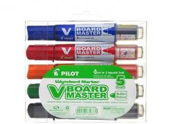 Pilot Set 5 markere pentru tabla Vboard Master Pilot 2.3 mm varf rotund (PWBMA-VBM-S5-BG)