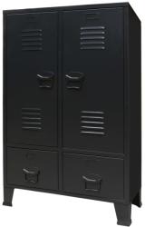 vidaXL Șifonier, stil industrial, 67 x 35 x 107 cm, negru, metal (245960) - vidaxl Garderoba