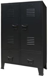 vidaXL Șifonier, stil industrial, 67 x 35 x 107 cm, negru, metal (245960) Garderoba