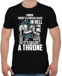 printfashion Vegita Trón - Férfi póló - Fekete (1134051)