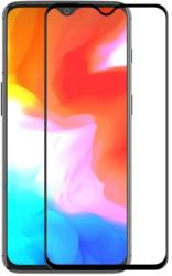 Temp-glass006016 OnePlus 6T fekete 5D-teljes lefedettséget biztosító Karcálló, ütésálló kijelzővédő üvegfólia, 9H tempered glass, törlőkendővel (Temp-glass006016)