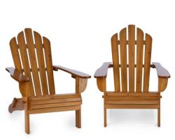 Blumfeldt VERMONT, maro, set de 2 scaune de grădină, Adirondack, 73X88X94 cm, pliabil (PL-VermontBR-Set) (PL-VermontBR-Set)