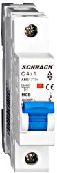 Schrack Intreruptor automat modular MCB, AMPARO 6kA, C 4A, 1-pol (AM617104)