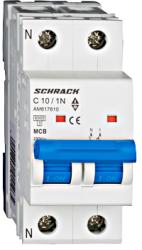 Schrack Intreruptor automat modular MCB, AMPARO 6kA, C 10A, 1P+N (AM617610)