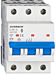 Schrack Intrerupator automat tripolar MCB, AMPARO 6kA, C 20A, 3P (AM617320)