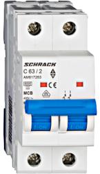 Schrack Intrerupator automat bipolar MCB, AMPARO 6kA, C 63A, 2P (AM617263)