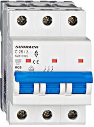 Schrack Intrerupator automat tripolar MCB, AMPARO 6kA, C 25A, 3P (AM617325)