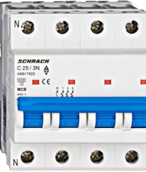 Schrack Intrerupator automat tetrapolar MCB, AMPARO 6kA, C 25A, 3P+N (AM617825)