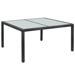 vidaXL Polyrattan étkezőasztal 150x90x75 cm - fekete (42563)