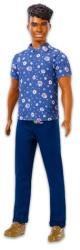 Mattel Fashionistas - Barna bőrű Ken baba virágmintás ingben (FXL61)