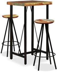 vidaXL Set mobilier de bar, 3 piese, lemn masiv reciclat (275140)