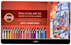 KOH-I-NOOR Set creioane colorate KOH-I-NOOR POLYCOLOR, 36 bucati, cutie metalica