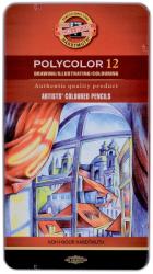 KOH-I-NOOR Set creioane colorate KOH-I-NOOR POLYCOLOR, 12 bucati, cutie metalica