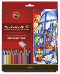 KOH-I-NOOR Set 48 creioane KOH-I-NOOR Polycolor + ascutitoare + 2 creioane grafit 1500