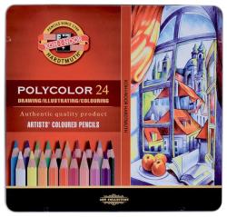 KOH-I-NOOR Set creioane colorate KOH-I-NOOR POLYCOLOR, 24 bucati, cutie metalica