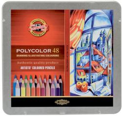 KOH-I-NOOR Set creioane colorate POLYCOLOR KOH-I-NOOR, 48 bucati, cutie metalica