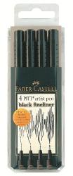 Filctollak Art Pen PITT szett 4 [XS. S. F. M] fekete (Faber)