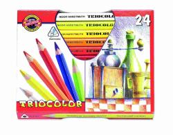 KOH-I-NOOR Set 24 creioane colorate KOH-I-NOOR TRIOCOLOR JUMBO