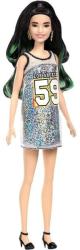 Mattel Barbie Fashionistas - Fekete hajú baba csillogó ruhában (FXL50)