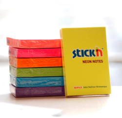 STICK'N Notes autoadeziv 76x51 mm, 100 file, color neon STICK'N