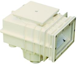 MTS-Produkte Szkimmer V20 ABS, 200 x 150 mm, sárgaréz M6 dugókkal, fehér RAL 9003, fóliás medencékhez