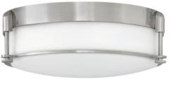 Hinkley Plafonieră baie COLBIN Medium, metal nichel-sticlă alba, D: 42cm, IP44, 3xE27, HK-COLBIN-F-M-BN (HK-COLBIN-F-M-BN)
