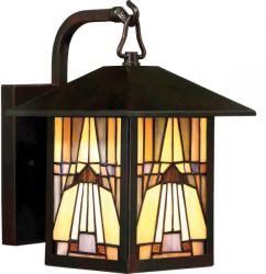 Quoizel Aplică INGLENOOK Small Tiffany, bronz, H: 28.7cm, IP44, QZ-INGLENOOK2-S (QZ-INGLENOOK2-S)