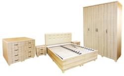 Spectral Mobila Dormitor Dynasty MDF Sonoma cu pat pentru saltea 160x200 cm