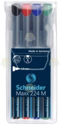 Schneider Marker OHP permaent Schneider Maxx 224M, set 4 culori, varf 1mm (S-1208)