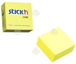 Hopax Notes adeziv cub color, 76x76 mm, 400 file, Stick'n - galben neon (HO-21010)