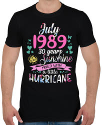 printfashion Születésnap 1989 Július - Napfény egy kis hurrikánnal! - Férfi póló - Fekete (1167921)