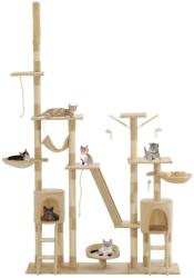 vidaXL Ansamblu pentru pisici stâlpi din funie de sisal 230-250 cm bej (170619) - vidaxl