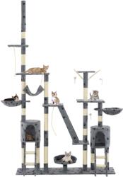 vidaXL Ansamblu pisici cu funie sisal, 230-250cm, imprimeu lăbuțe, gri (170618) - vidaxl