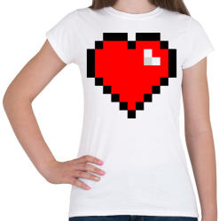 printfashion 8bit szív - Női póló - Fehér (1171332)