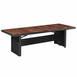  VID kültéri polyrattan és tömör fa étkezőasztal 240 x 90 x 74 cm