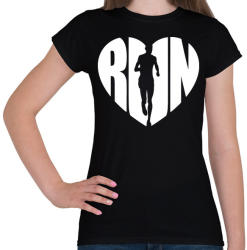 printfashion RUN LOVE - Női póló - Fekete (1181244)